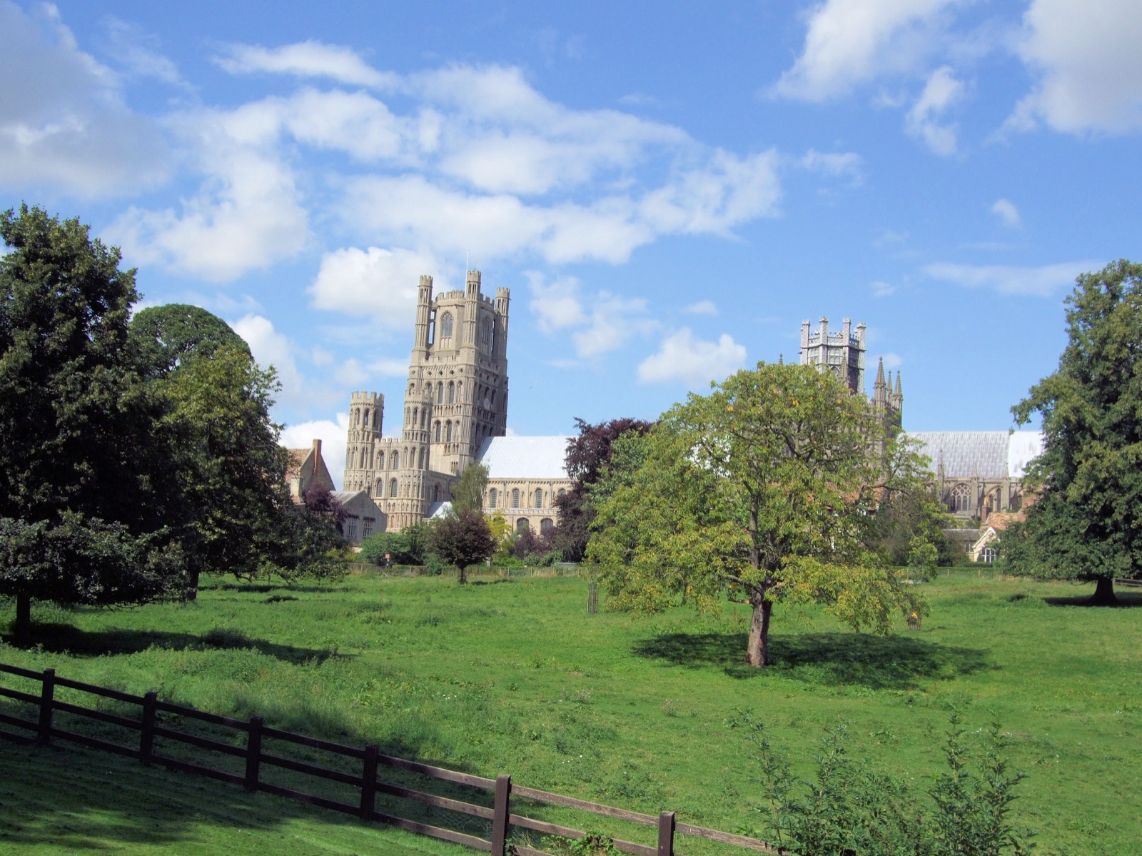 Ely Cathedral seen from the meadows, Cambridgeshire