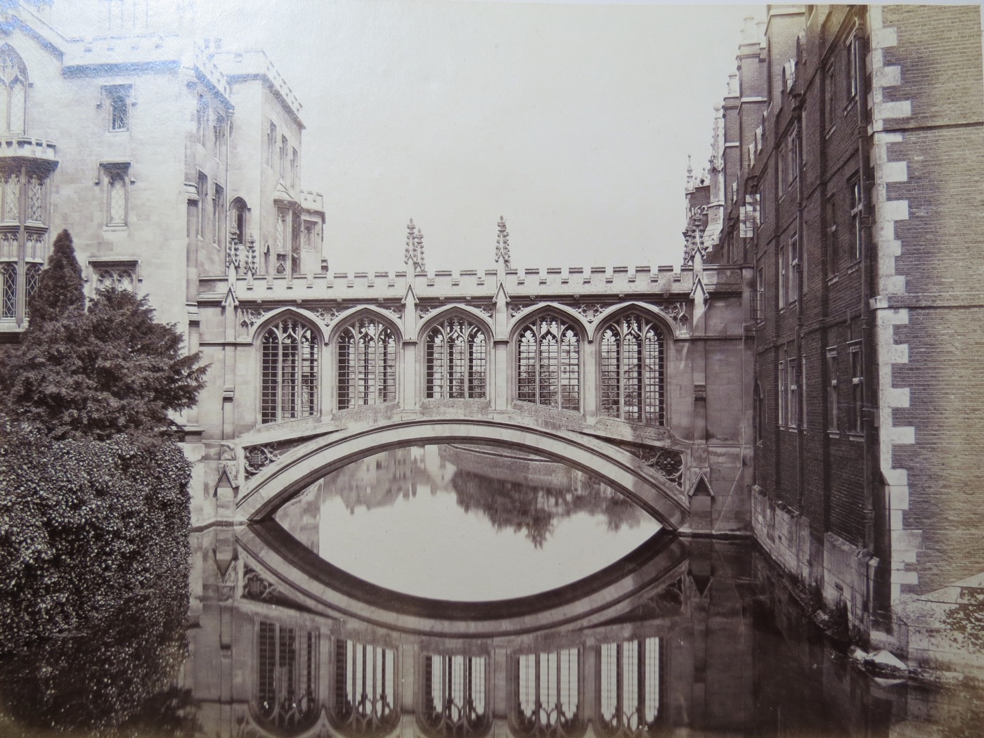 The Bridge of Sighs at St John's College, Cambridge, reflected in the Cam